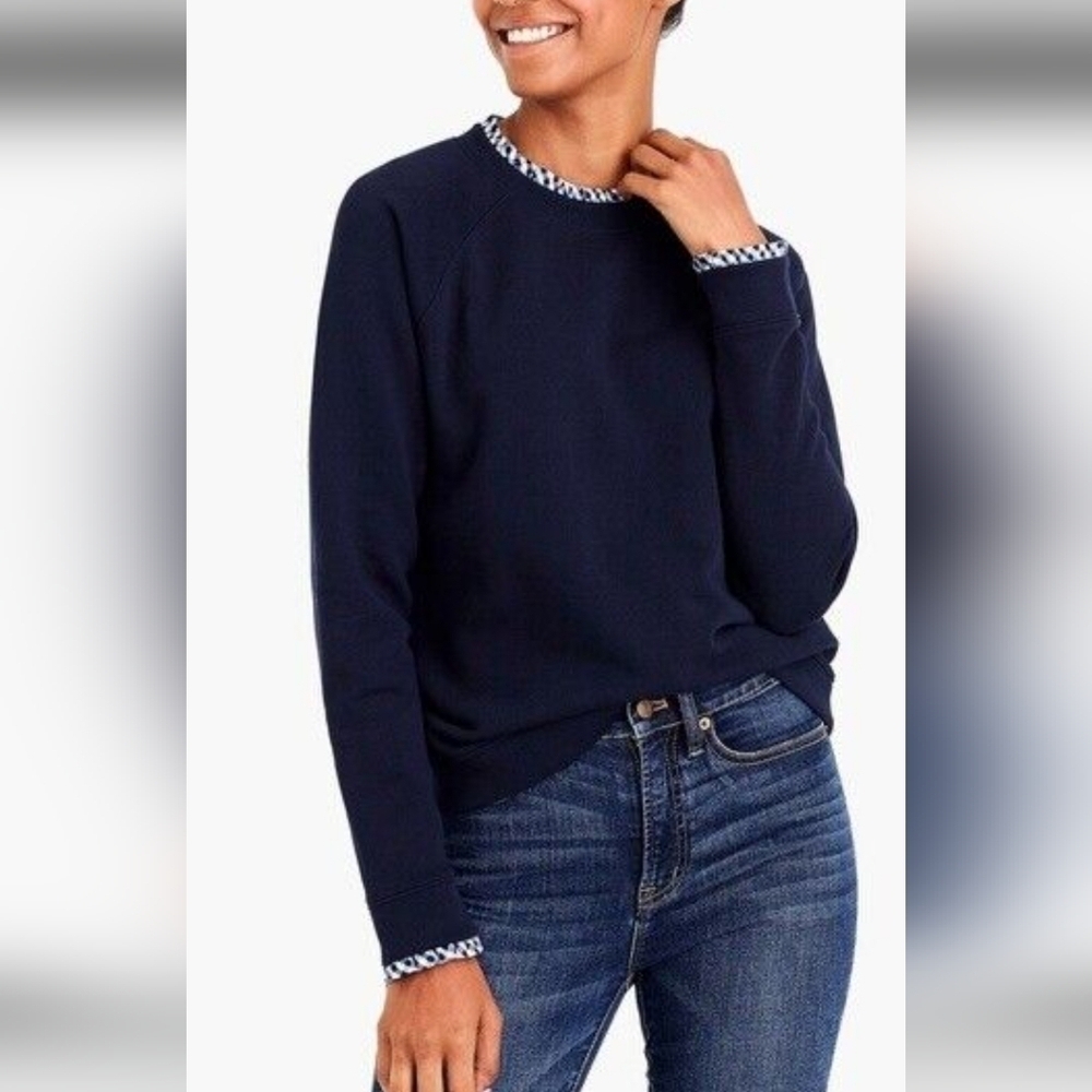 J. Crew Mercantile Ruffleneck Sweatshirt Blue XS